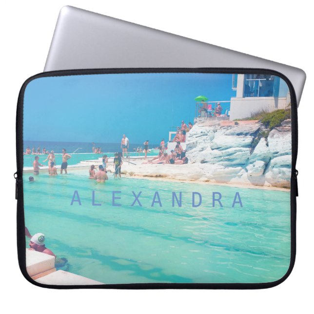 Housse Pour Ordinateur Portable Plage Ocean Pool Blue Aqua Personal (Devant)