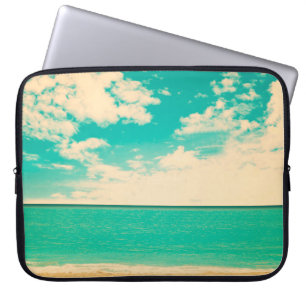 Housse Pour Ordinateur Portable Plage rétro, rétro, poster, photo, arrière - plan