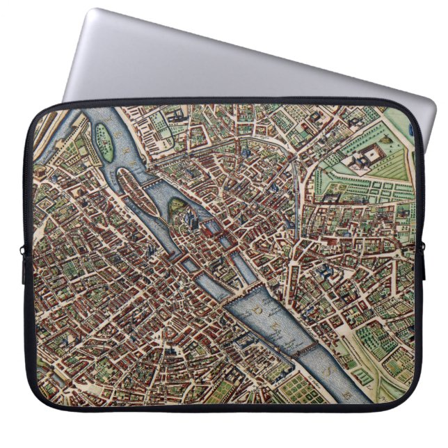 Housse Pour Ordinateur Portable Plan de Paris (Devant)