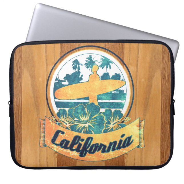Housse Pour Ordinateur Portable Planche de surf de la Californie (Devant)