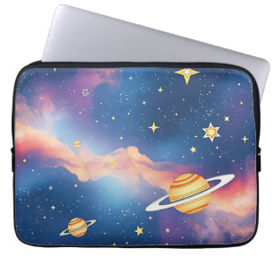 Housse Pour Ordinateur Portable Planètes Galaxie Rêveuse Motif Étoiles