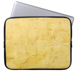 Housse Pour Ordinateur Portable plâtre abstrait jaune clair sur le mur