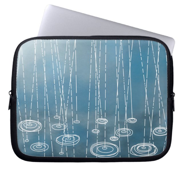 Housse Pour Ordinateur Portable Pluie Bleu (Devant)
