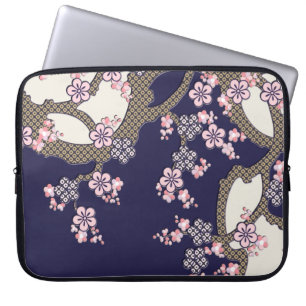 Housse Pour Ordinateur Portable Plum fleur traditionnel japonais textile