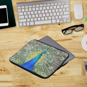 Housse Pour Ordinateur Portable Plumage bleu Peacock