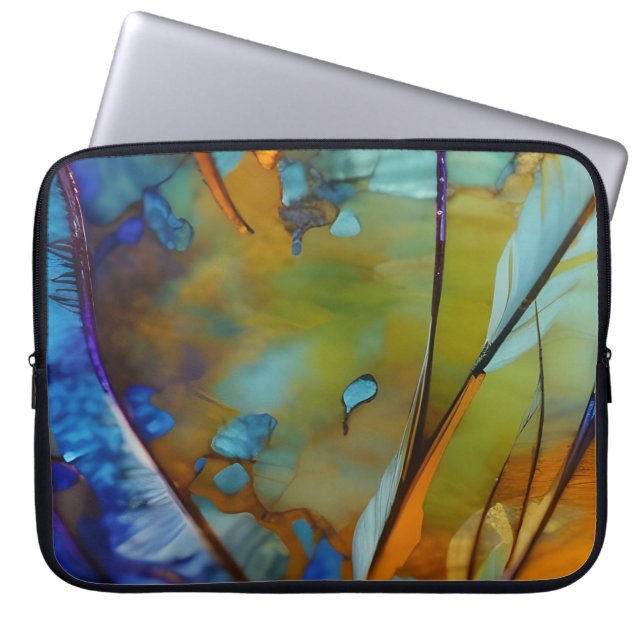 Housse Pour Ordinateur Portable Plumes Abstrait AI Art (Devant)