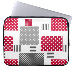 Housse Pour Ordinateur Portable Pneuka rouge gris patchwork sur arrière - plan bla