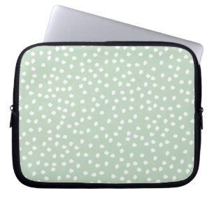 Housse Pour Ordinateur Portable pochette d'ordinateur portable à pois vert pastel 