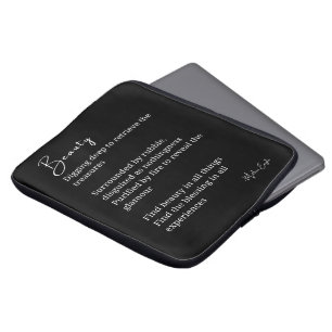 Housse Pour Ordinateur Portable Poème de beauté poésie noir blanc