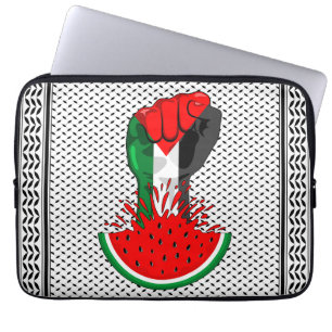 Housse Pour Ordinateur Portable Poing de résistance palestinienne sur le symbole d