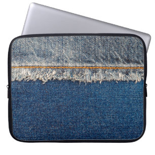 Housse Pour Ordinateur Portable Pointe droite avec fil orange sur le den blanchi