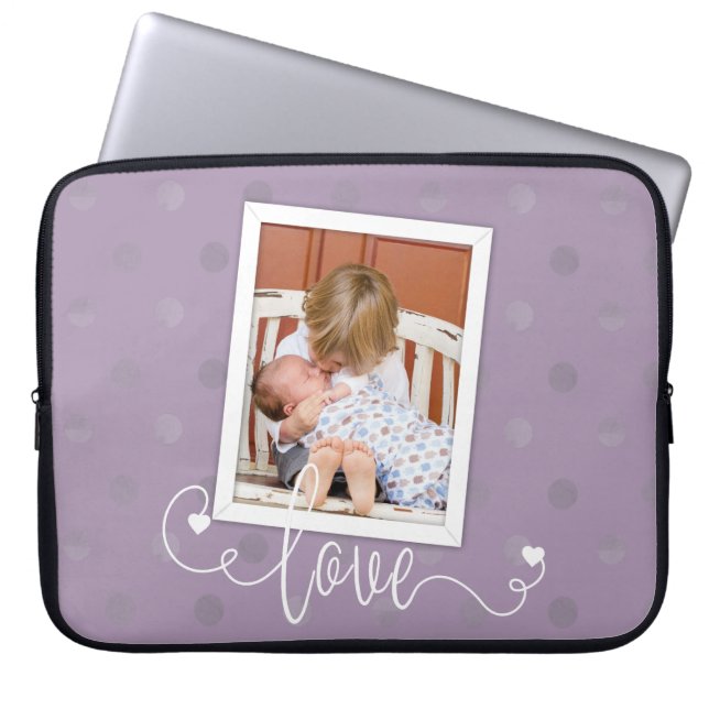 Housse Pour Ordinateur Portable Points Photo Cadrés Modernes (Devant)