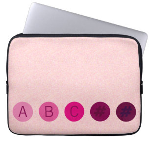 Housse Pour Ordinateur Portable Points roses avec initiales personnalisées