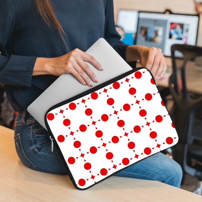 Housse Pour Ordinateur Portable Points rouges, Motif à pois, Pois, Pointillé (Créateur téléchargé)