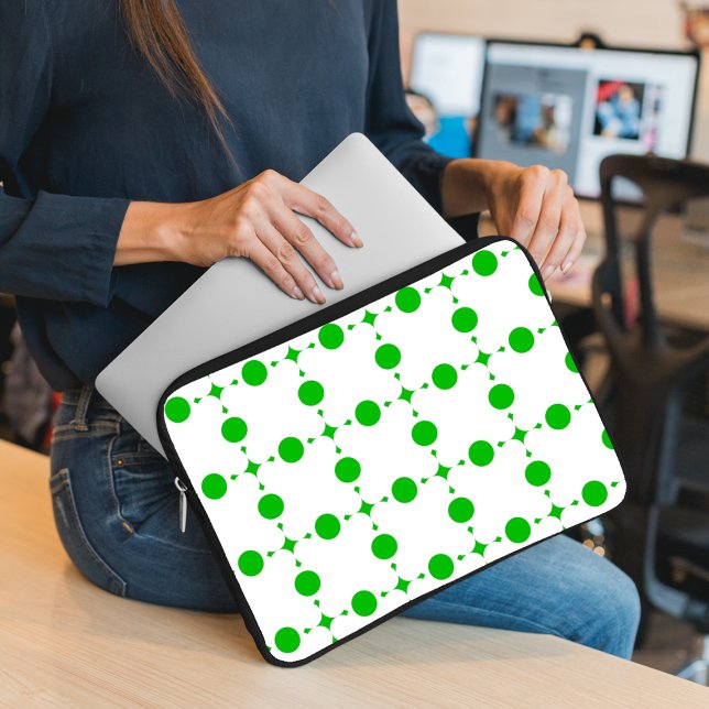 Housse Pour Ordinateur Portable Points verts en pois, motif à pois, pois, pointill (Créateur téléchargé)