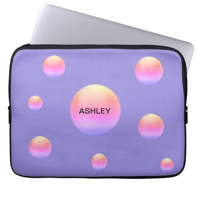 Housse Pour Ordinateur Portable Pois d'Ipanema sur Lavender Blue (Devant)