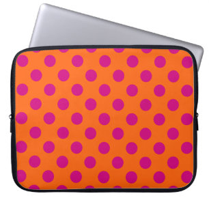 Housse Pour Ordinateur Portable Pois Fuchsia orange