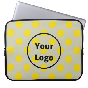 Housse Pour Ordinateur Portable Pois jaunes sur bronze