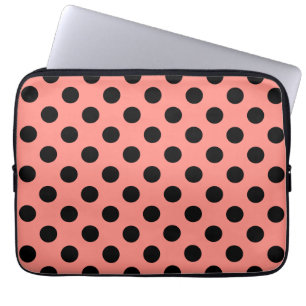 Housse Pour Ordinateur Portable Pois noirs à la pêche