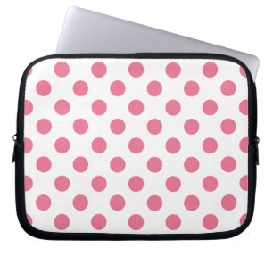Housse Pour Ordinateur Portable Pois rose et blanc