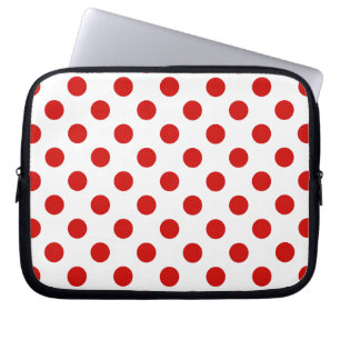 Housse Pour Ordinateur Portable Pois rouges et blancs