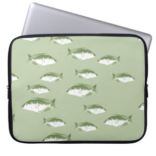 Housse Pour Ordinateur Portable Poisson vert olive