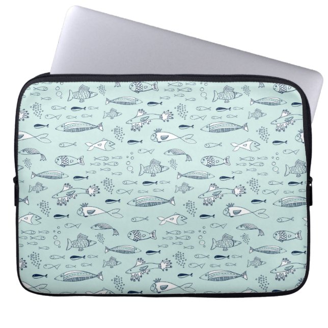 Housse Pour Ordinateur Portable Poissons bleus (Devant)