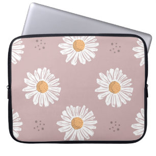 Housse Pour Ordinateur Portable Poitrine rose : Motif à répétition florale.