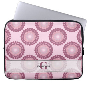 Housse Pour Ordinateur Portable Polka Dot Mandala, Rose Dusky Radiant Personnalisé