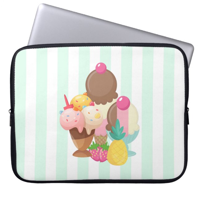 Housse Pour Ordinateur Portable Poncs de crème glacée avec arrosages (Devant)