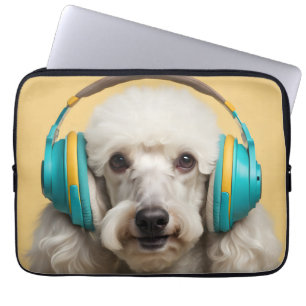 Housse Pour Ordinateur Portable Poodé avec casque
