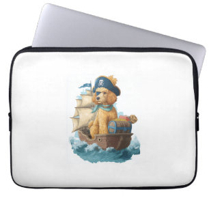 Housse Pour Ordinateur Portable Poodle Pirate � Drôle de chien de mer