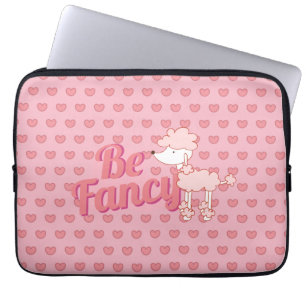 Housse Pour Ordinateur Portable Poodle rose et Coeurs Sois chic