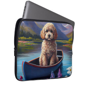 Housse Pour Ordinateur Portable Poodle sur une pagaie : une aventure Pittoresque