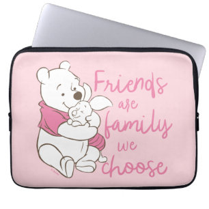 Housse Pour Ordinateur Portable Pooh et Piglet  Les amis sont la famille que nous 