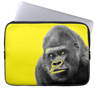 Housse Pour Ordinateur Portable Pop Art Gorilla Jaune Grey