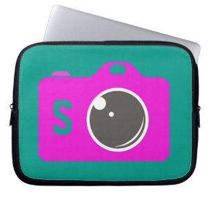 Housse Pour Ordinateur Portable Pop Art Purple Caméra Monogramme vert