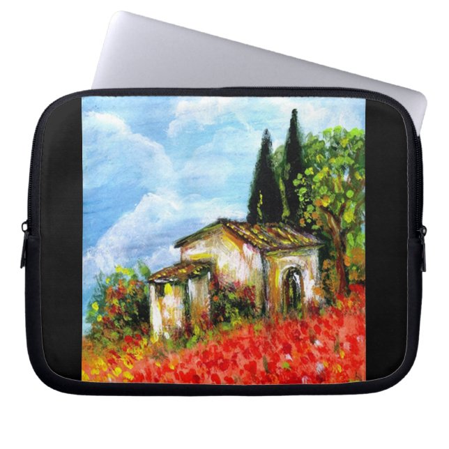HOUSSE POUR ORDINATEUR PORTABLE POPIES EN TOSCANE (Devant)