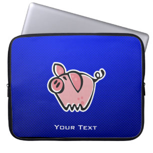 Housse Pour Ordinateur Portable Porc ; Bleu