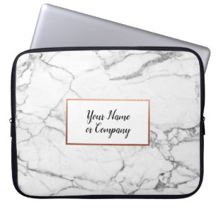 Housse Pour Ordinateur Portable Portable en marbre et Rose Gold iMac personnalisé