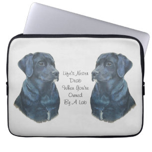 Housse Pour Ordinateur Portable portrait d'animal de compagnie photo black labrado