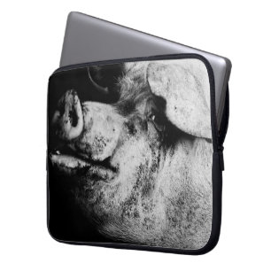 Housse Pour Ordinateur Portable portrait de cochon
