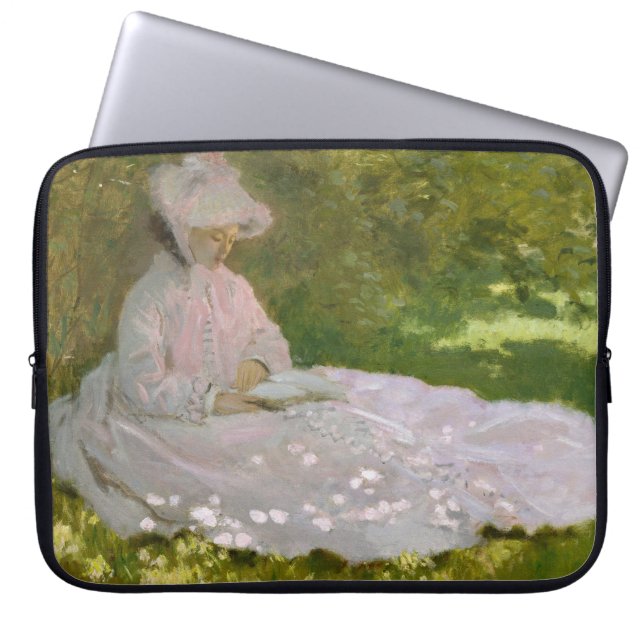 Housse Pour Ordinateur Portable Portrait impressionniste de printemps, Claude Mone (Devant)