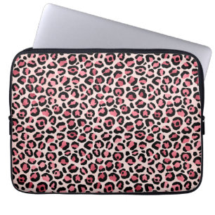 Housse Pour Ordinateur Portable Poster de animal léopard rose et or, cadeau léopar