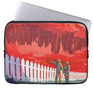 Housse Pour Ordinateur Portable Poster De L'Espace Rétro De Kepler-186f.