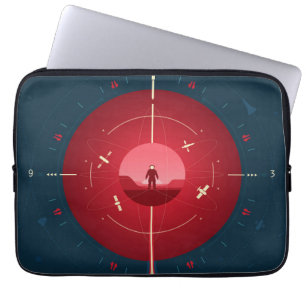 Housse Pour Ordinateur Portable Poster de l'horloge atomique Deep Space, version r
