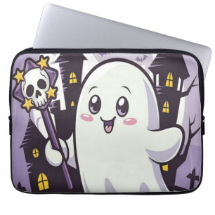 Housse Pour Ordinateur Portable Poster mignon Ghoost avec une torsion joueuse