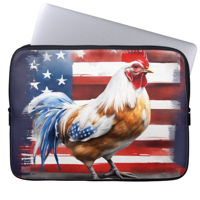 Housse Pour Ordinateur Portable poulet américain (Devant)