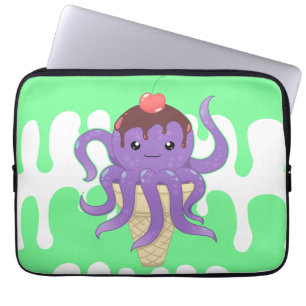 Housse Pour Ordinateur Portable Poulpe mignon de pourpre de crème glacée de kawaii