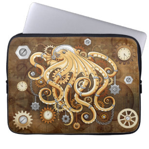 Housse Pour Ordinateur Portable Poulpe Steampunk Rétro Fantastique Mécanique